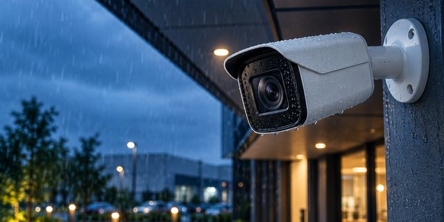 屋外に設置されたカメラ