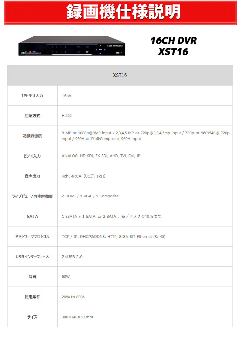 録画機使用説明 16CH DVR XST16