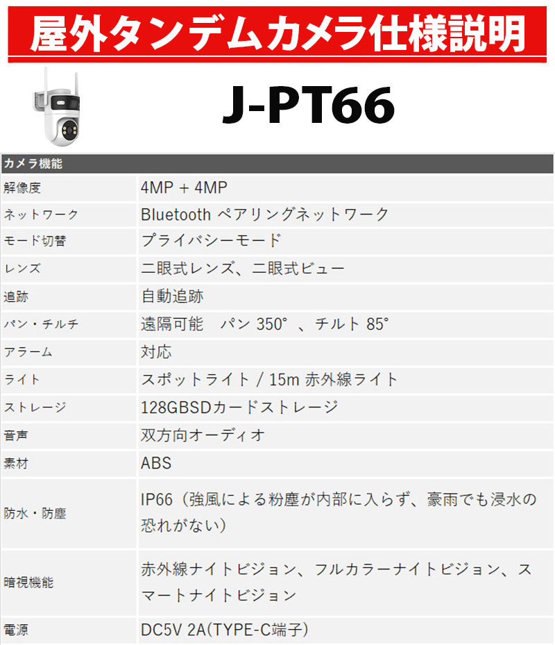 J-PT66スペック表