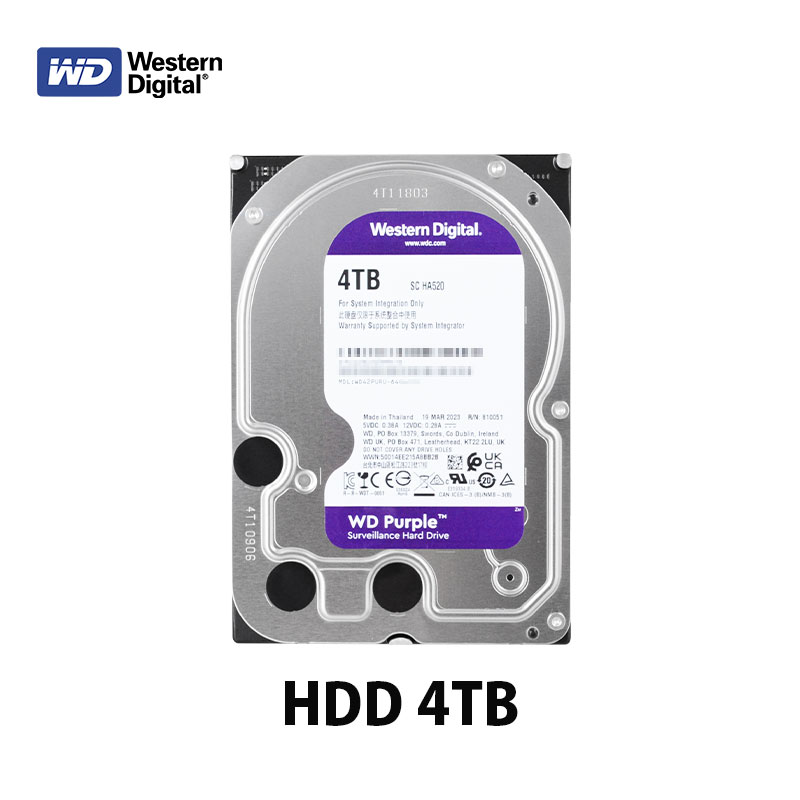 Western Digital HDD 4TB SATA 6Gb/s 5400 rpm スタンダードモデル キャッシュ 64MB WD Purple  WD42PURU バルク製